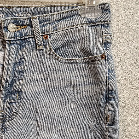 Old Navy Women's Light Blue High Rise,  O.G. Straight,  Size 6 Regular - Picture 6 of 11
